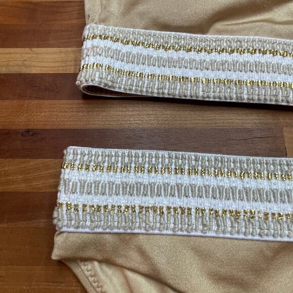 Peixoto Zoni One Shoulder Bikini set  Gold Large - Picture 7 of 9